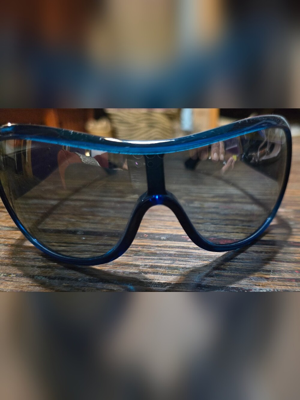 SJP by Sarah Jessica Parker Oil Blue Transparent Oversized Sunglasses
